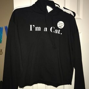 Crop top cat hoodie.